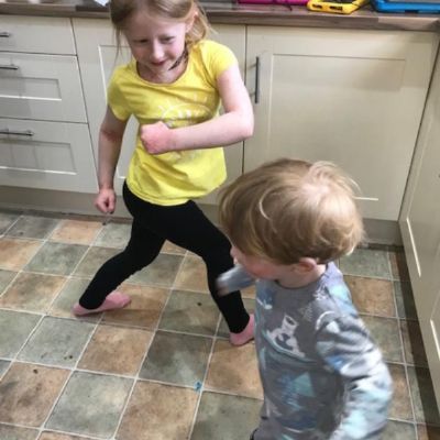 Tilly doing Joe Wicks exrecise.jpg